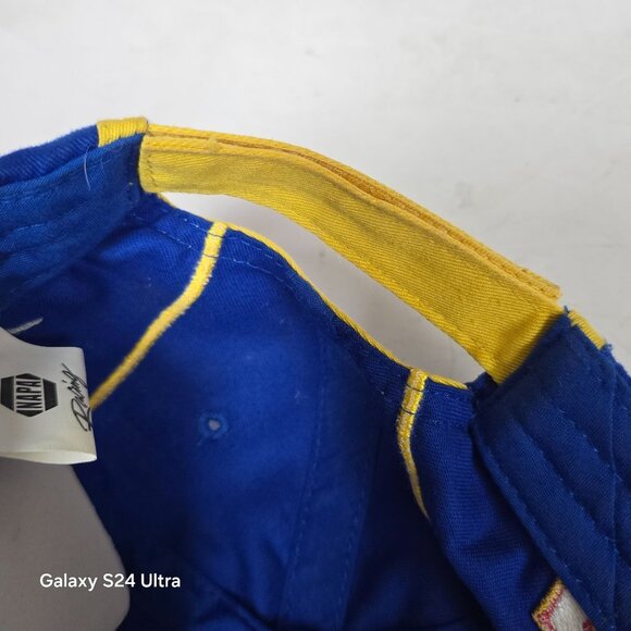 Vtg NAPA Racing Hat #55 Michael Waltrip Adjustable Strap Racing Cap Blue Yellow - Picture 10 of 10